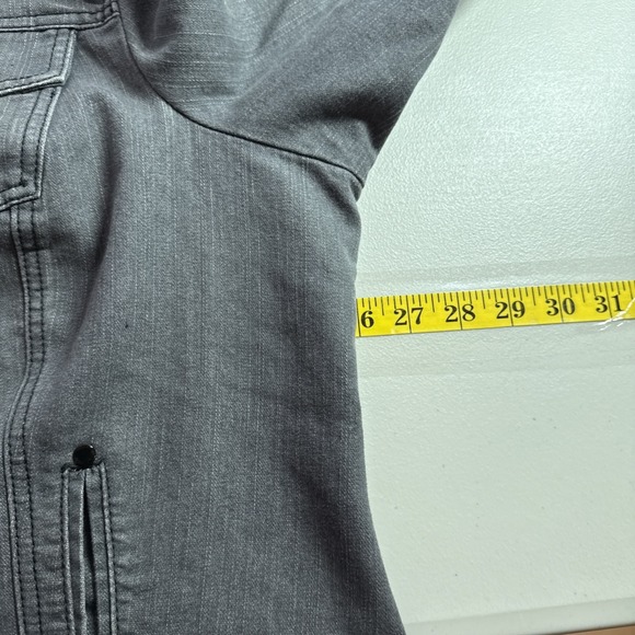 Christiana Zinn Denim Jacket Womens 3X Gray Pockets Animal Print Cuffs Y2K Retro - Picture 11 of 13